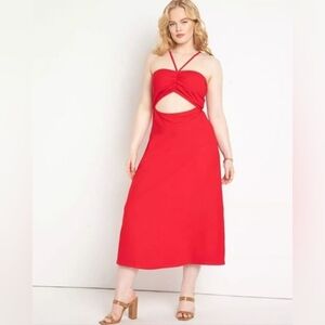 Eloquii Red Ribbed Dress